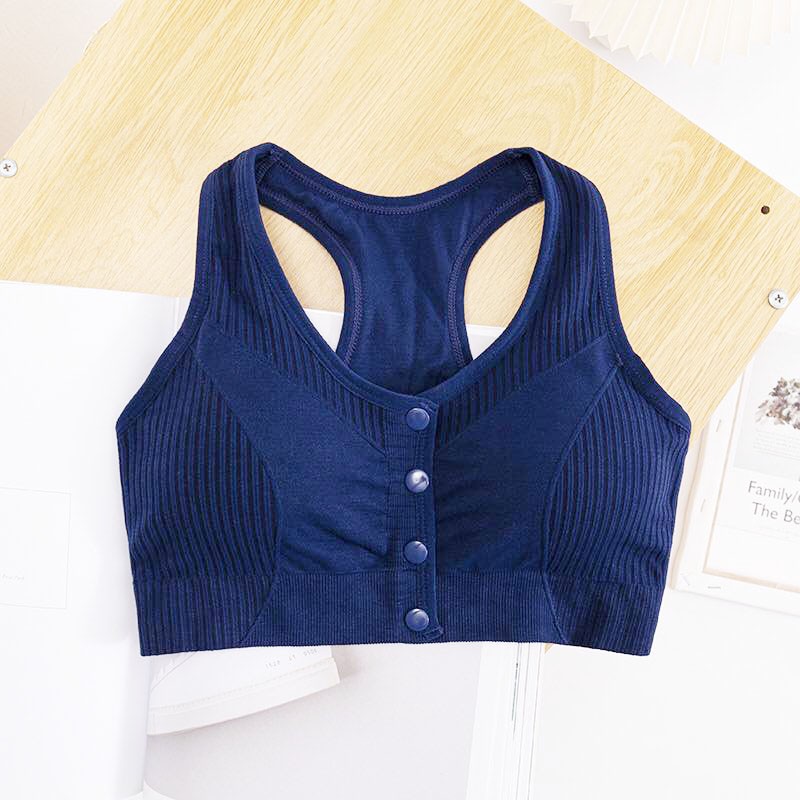 Front button sports bra