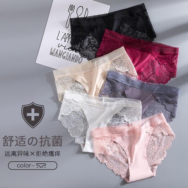Ice Silk Women Lace Panties Traceless
