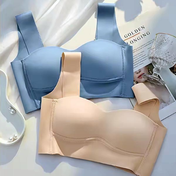 Ice Silk Vest Style Underwear Girl Wireless Gathered One-piece Brassiere Push Up Lingerie Bralette