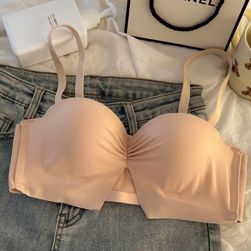 Solid Color Bow Cute Girls Strapless Bras